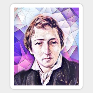 Heinrich Heine Pink Portrait | Heinrich Heine Artwork 8 Magnet